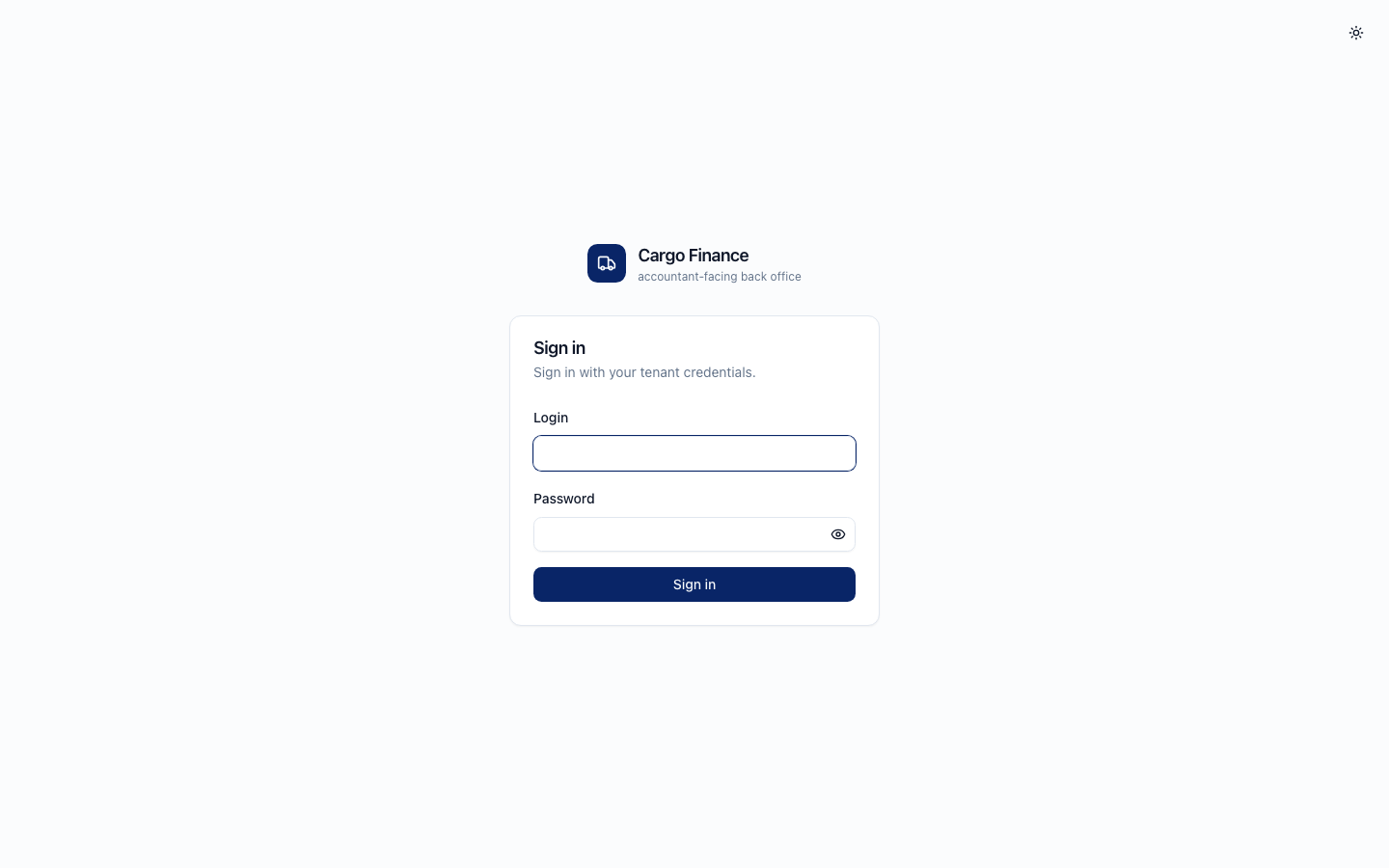 Sign-in page