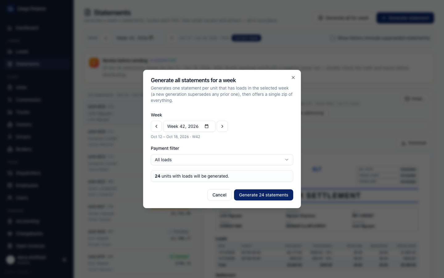 Generate all for week